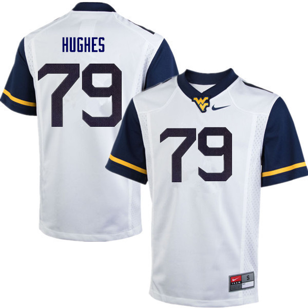 NCAA Men's John Hughes West Virginia Mountaineers White #79 Nike Stitched Football College Authentic Jersey GP23B04SE